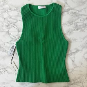 NWT Aritzia Babaton Sculpt Knit Racer Tank Green Medium